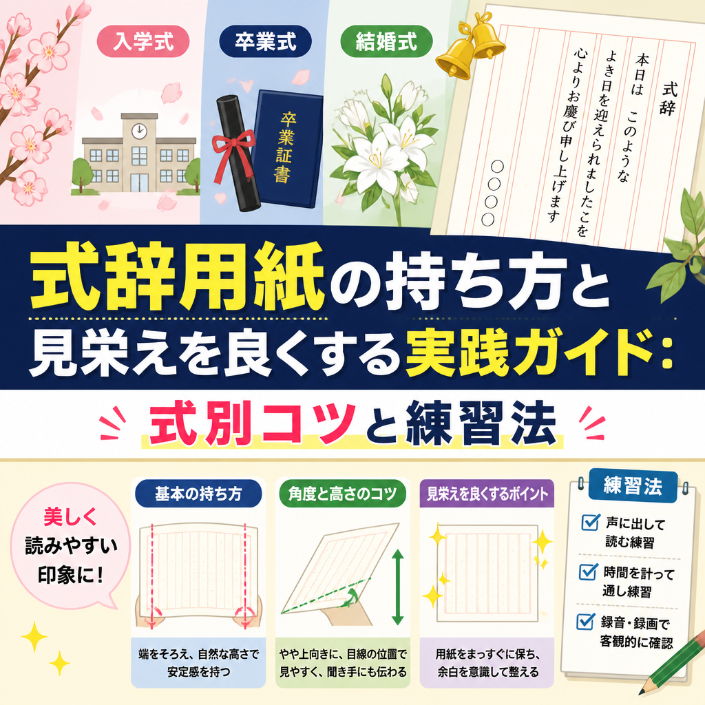 式辞用紙の持ち方と見栄えを良くする実践ガイド：式別コツと練習法
