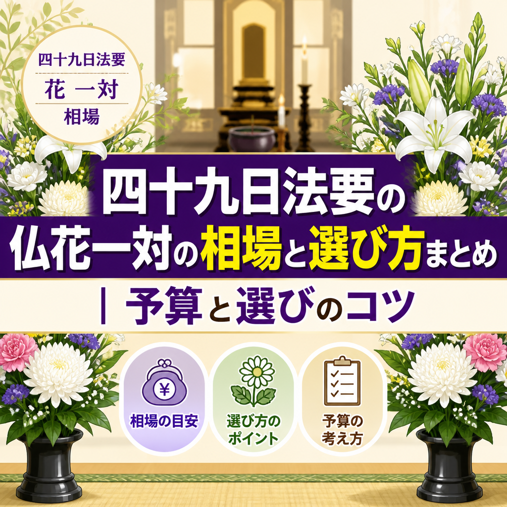 四十九日法要の仏花一対の相場と選び方まとめ｜予算と選びのコツ