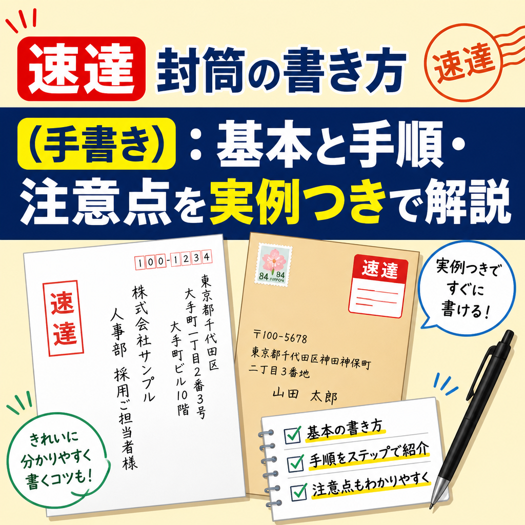 速達封筒の書き方（手書き）：基本と手順・注意点を実例つきで解説