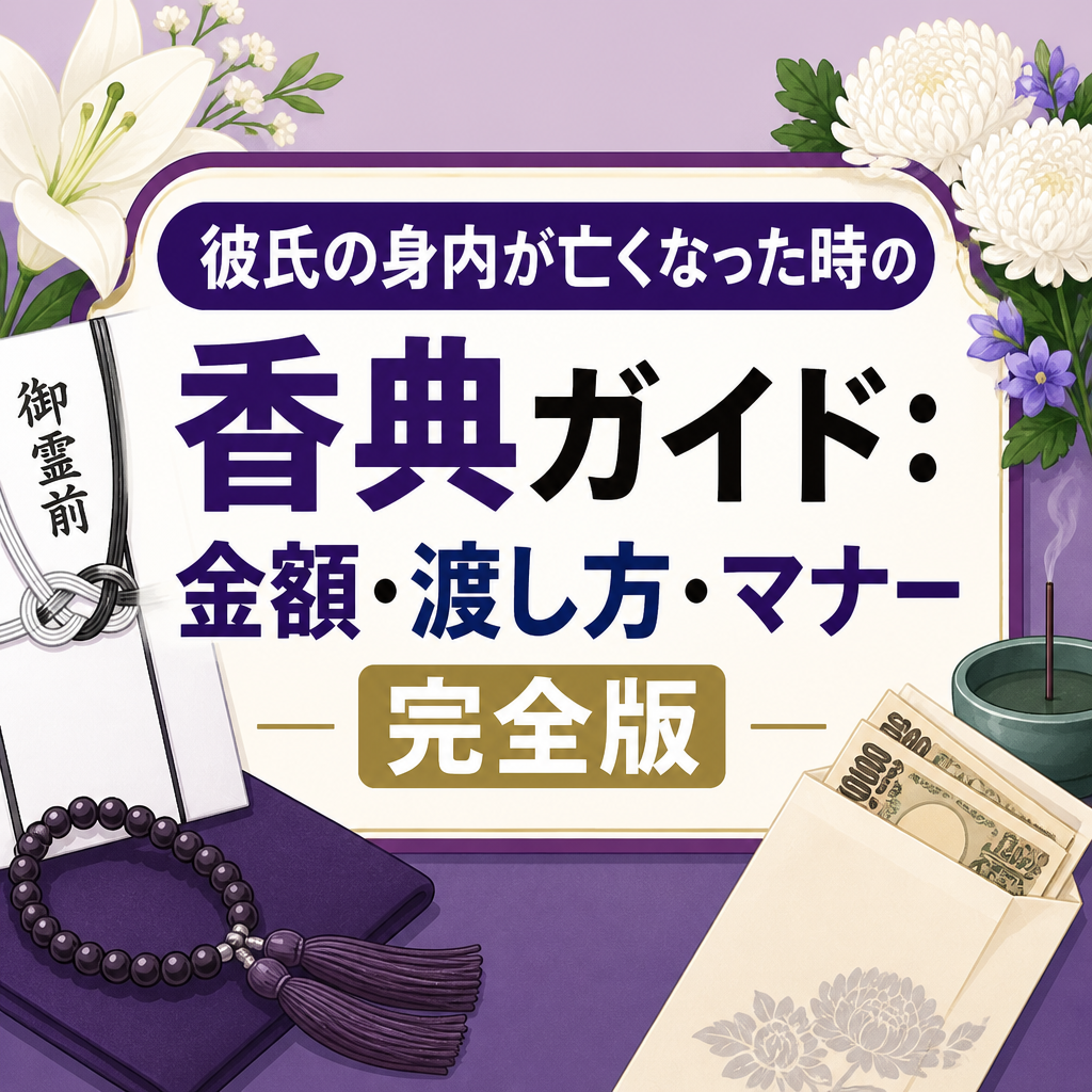 彼氏の身内が亡くなった時の香典ガイド：金額・渡し方・マナー完全版