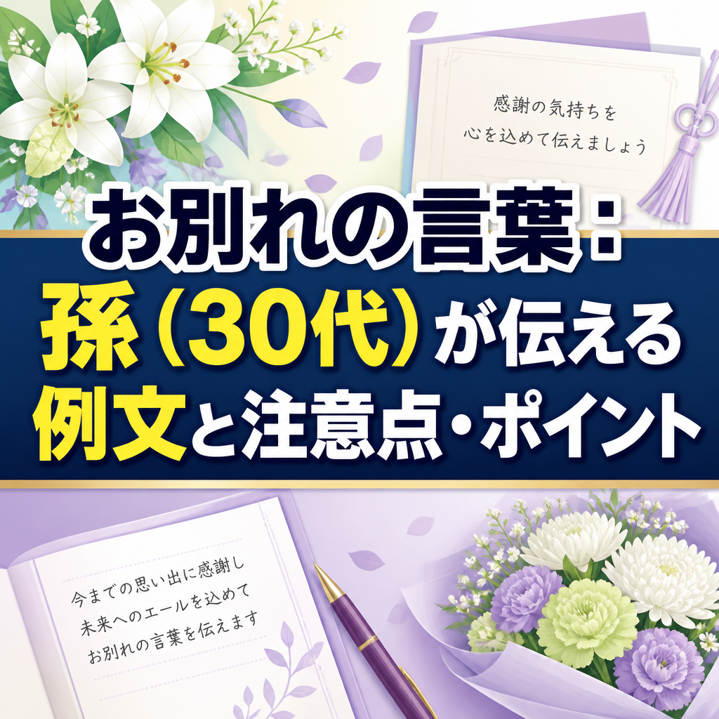 お別れの言葉：孫（30代）が伝える例文と注意点・ポイント
