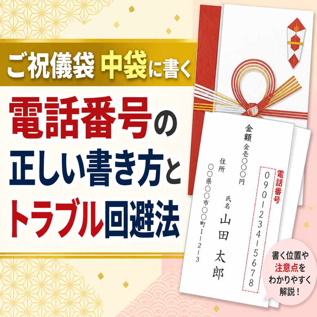 ご祝儀袋 中袋に書く電話番号の正しい書き方とトラブル回避法