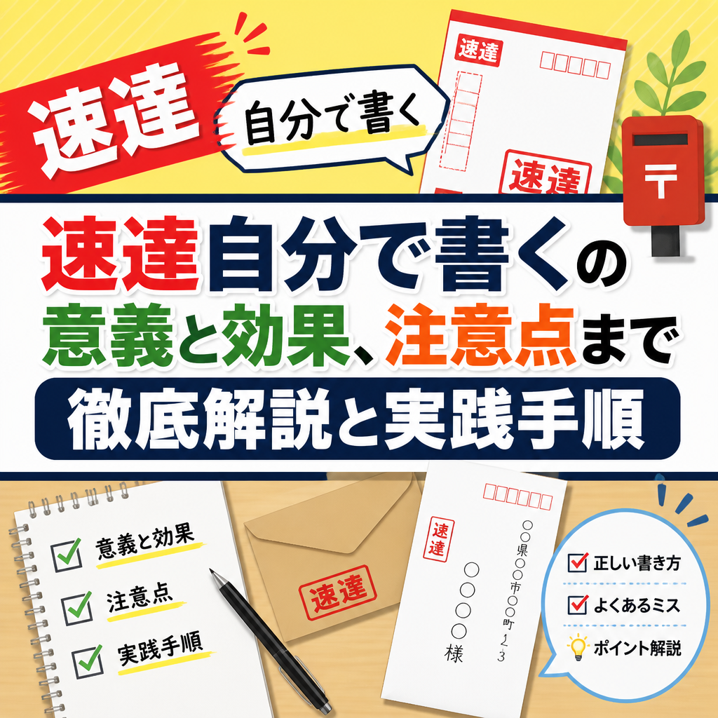 速達自分で書くの意義と効果、注意点まで徹底解説と実践手順