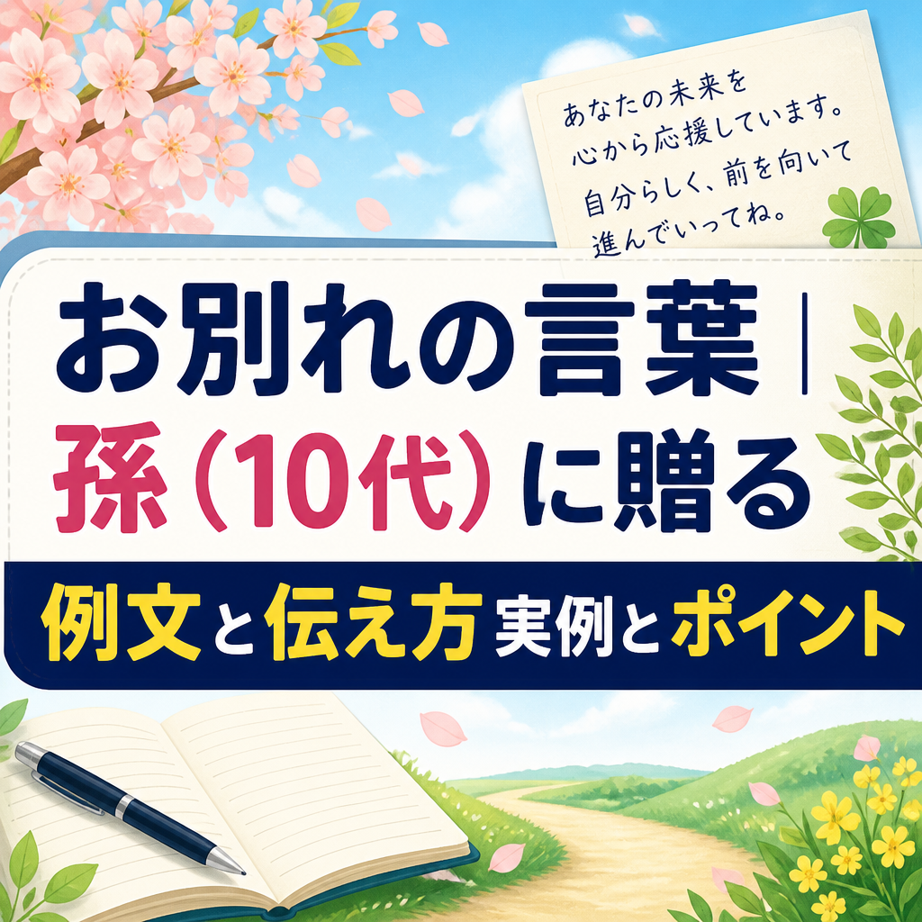 お別れの言葉｜孫（10代）に贈る例文と伝え方実例とポイント